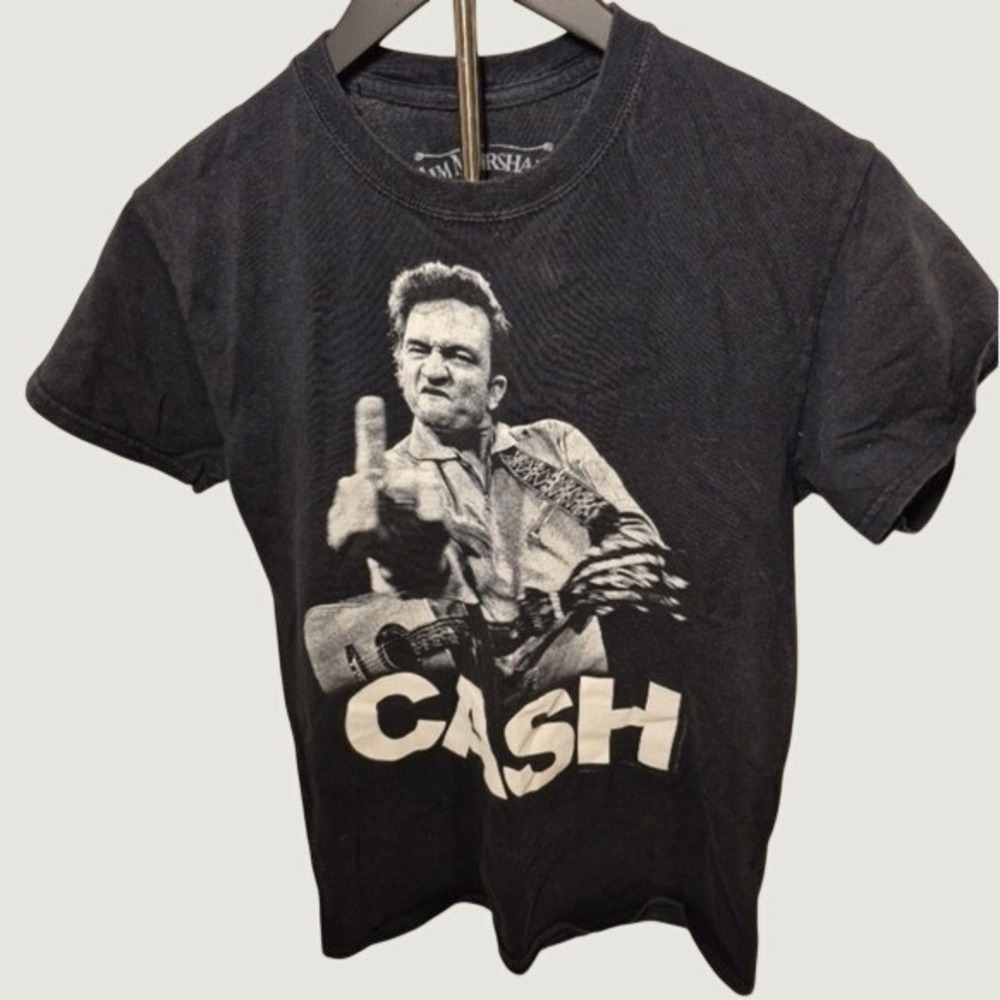 Jim Marshall Johnny Cash Graphic Tee Mens S Streetwear Cotton Black T-Shirt